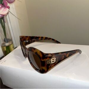 Balenciaga Brown Tortoise Sunglasses